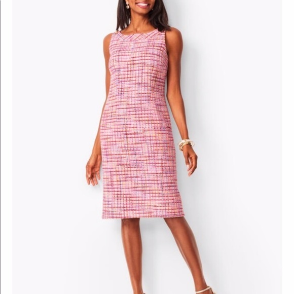 Talbots Dresses & Skirts - RSVP by Talbots Pink Ribbon Tweed Shift Dress, Size 16